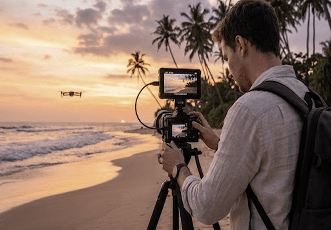 Aerial drone photography of a dramatic travel landscape