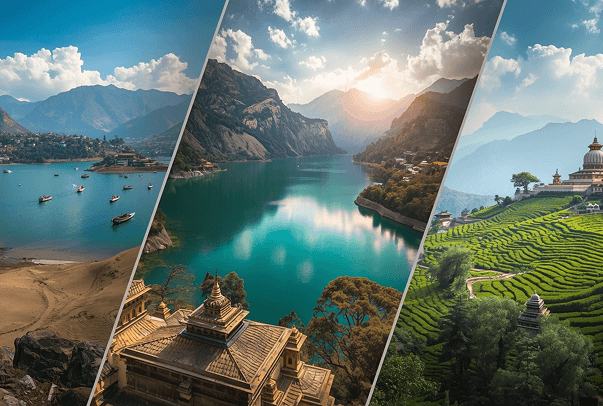 Cinematic travel landscapes captured across multiple destinations